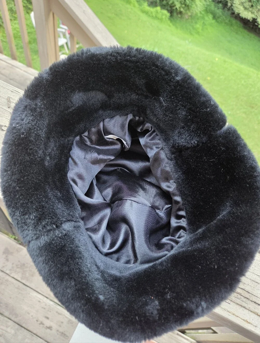 Plush Faux Fur Bucket Hat - Women's Accessory